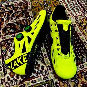 Lake Cycling CX302 road cycling shoes, yellow, size 43.5 used twice.
